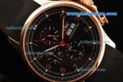 IWC Portuguese Yacht Club Automatic Movement Rose Gold Case with Rose Gold Arabic Numerals and Black Rubber Strap