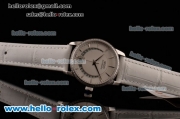 Mido Baroncelli II Swiss ETA 2824 Automatic Steel Case with Diamond Bezel White Leather Strap and White Dial