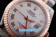 Rolex Datejust Oyster Perpetual Automatic Rose Gold Bezel with White Dial and Roman Marking-Small Calendar