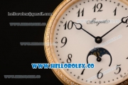 Breguet Classique Miyota 9015 Automatic Yellow Gold Case with White Dial Black Leather Strap and Arabic Numeral Markers