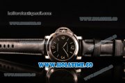 Panerai Luminor Base Destro Left Handed Dive Watch Pam 219 O Swiss ETA 6497 Manual Winding Steel Case with Black Dial Black Leather Strap and Stick/Arabic Numeral Markers (H)