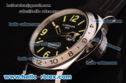 Panerai Luminor GMT Swiss ETA 2836 Automatic Steel Case with Black Dial and Black Leather Strap - 1:1 Original