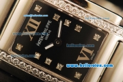 Patek Philippe Twenty-4 Swiss Quartz Movement Full Steel with Black Dial and Diamond Markers