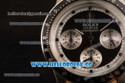 Rolex Daytona Vintage Edition Chrono Miyota OS20 Quartz Steel Case Steel Bezel with Black Dial and Brown Leather Strap