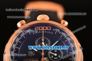 Tag Heuer Mikrogirder 2000 Chrono Miyota Quartz Rose Gold Case with Black Dial and Rubber Strap - Orange Second Hand