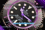 Rolex Sea-Dweller Deepsea Asia 2813 Automatic PVD Case with Purple Nylon Strap and Purple Diver Index