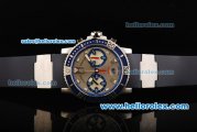 Ulysse Nardin Marine Swiss Valjoux 7750 Automatic Movement Blue Bezel-Silver Dial and Black Rubber Strap