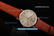 Patek Philippe Calatrava Quartz Movement with Steel Case and Leather Strap