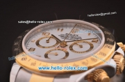 Rolex Daytona Swiss Valjoux 7750 Automatic Two Tone with White Dial and Gold Numeral Markers