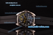 Porsche Design Chrono Miyota OS20 Quartz Stainless Steel Case with Black Rubber Strap Black Dial Yellow Pointer