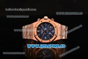 Audemars Piguet Royal Oak 41MM Chrono Miyota Quartz Full Rose Gold with Blue Dial and White Stick Markers