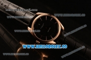 Omega De Ville Tresor Master Co-Axial Clone 8800 Automatic Rose Gold Case with Black Dial and Black Leather Strap - (YF)