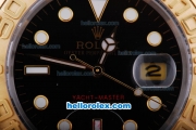 Rolex Yacht-Master Automatic Movement Two Tone Strap with Black Dial and Gold Bezel