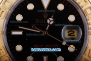 Rolex Yacht-Master Automatic Movement Two Tone Strap with Black Dial and Gold Bezel