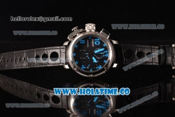 U-Boat U-51 Chimera Watch Limited Edition Chrono Miyota Quartz Steel Case with Black Dial and Blue Arabic Numeral Markers