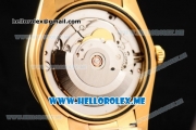 Rolex Day-Date Swiss ETA 2836 Automatic Yellow Gold Case/Bracelet with Black Dial and Stick Markers (BP)