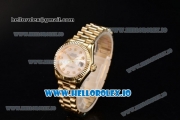 Rolex Datejust Swiss ETA 2671 Automatic Yellow Gold Case with Sliver Dial Diamonds Markers and Yellow Gold Bracelet (BP)