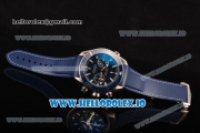 Omega Seamaster Planet Ocean Chrono Swiss Valjoux 7750 Automatic Titanium Case with Blue Dial and Stick Markers (BP)