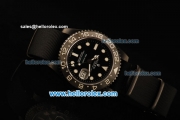 Rolex GMT-Master II Swiss ETA 2836 Automatic Movement PVD Case with Black Dial and Black Nylon Strap