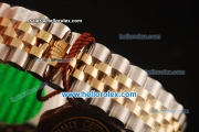 Rolex Datejust Swiss ETA 2836 Automatic Full Steel with Rose Gold Bezel and Dark Blue Dial-Two Tone Strap