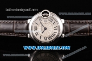 Cartier Ballon Bleu De Small Swiss ETA Quartz Steel Case with Silver Dial and Roman Numeral Markers (JF)