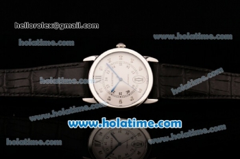 Cartier Ronde Solo Swiss ETA 2836 Automatic Steel Case with Black Leather Strap White Dial and Diamond Markers