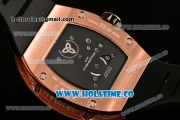 Richard Mille RM026-01 Miyota 6T51 Automatic Diamonds/Rose Gold Case with Diamonds Panda Dial and Black Rubber Strap