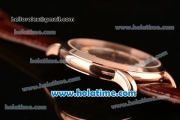 Vacheron Constantin Metiers D Art Miyota OS2035 Quartz Rose Gold Case with Brown Dial and Brown Leather Strap