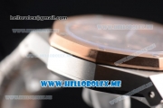 Audemars Piguet Royal Oak Miyota Quartz Two Tone Case/Bracelet with Brown Dial and Stick Markers