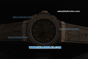 Hublot Big Bang Swiss Valjoux 7750 Automatic Movement PVD Case with Black Leather/Rubber Strap