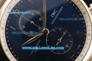IWC Portuguese Chronograph Miyota Quartz Movement Full Steel Blue Dial and Arabic Numerals