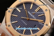 Audemars Piguet Royal Oak Swiss ETA 2824 Automatic Two Tone Case with Two Tone Strap and Blue Grid Dial - 1:1 Original