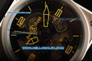 Bell&Ross BR 01-92 Skeleton Automatic Movement Steel Case with Yellow Markers and Black Rubber Strap
