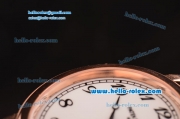 Patek Philippe Calatrava 2813 Automatic Rose Gold Case with Numeral Markers White Dial and Black Leather Strap