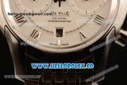 Omega De Ville Co-Axial Chrono Clone Omega 9300 Automatic Steel Case with White Dial and Steel Bracelet - (EF)