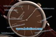 Patek Philippe Calatrava Miyota OS2035 Quartz Steel Case with Brown Dial and Stick Markers