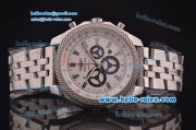 Breitling for Bentley Barnato Racing Chronograph Swiss Valjoux 7750 Automatic Steel Case/Strap with White Dial