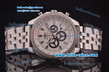 Breitling for Bentley Barnato Racing Chronograph Swiss Valjoux 7750 Automatic Steel Case/Strap with White Dial