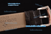 Patek Philippe Calatrava Swiss ETA 2824 Automatic Steel Case with Black Leather Strap Beige Dial