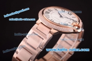 Cartier Ballon Bleu Automatic Full Rose Gold with Diamond Bezel and White Dial