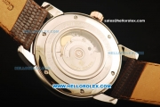 Patek Philippe Calatrava Swiss ETA 2836 Automatic Rose Gold Case with White Dial and Black Leather Strap