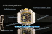 Richard Mille Felipe Massa Flyback Chrono Swiss Valjoux 7750 Automatic Steel Case with White Markers Black Rubber Bracelet and Numeral Markers