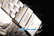 Breitling Chronomat B01 Chronograph Miyota Quartz Movement White Dial with Stick Markers-Steel Strap