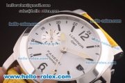Panerai Luminor GMT Automatic Steel Case with White Dial and Yellow Leather Strap
