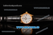 Rolex Cellini Time Asia 2813 Automatic Yellow Gold Case White Dial Black Leather Strap and Stick/Roman Numeral Markers