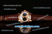 Patek Philippe Grand Complication ST25 Automatic Rose Gold Case with White Dial and Brown Leather Strap - ETA Coating