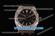 Audemars Piguet Royal Oak 41 Clone AP Calibre 3120 Automatic Steel Case with Black Dial Stick Markers and Black Leather Strap (BP)