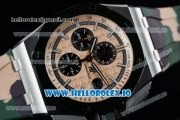 Audemars Piguet Royal Oak Offshore 2018 SIHH "Combat" Clone AP Calibre 3126 Automatic Steel Case Apricot Dial With Stick Markers Green Rubber Strap - 1:1 Original (JF)