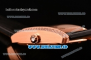 Cariter Tank MC Swiss ETA 2824 Automatic Rose Gold Case with Black Dial Diamonds Bezel and White Roman Numeral Markers