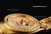 Rolex Datejust Automatic Movement Gold Case with Pink Dial and Diamond Bezel-ETA Coating Case